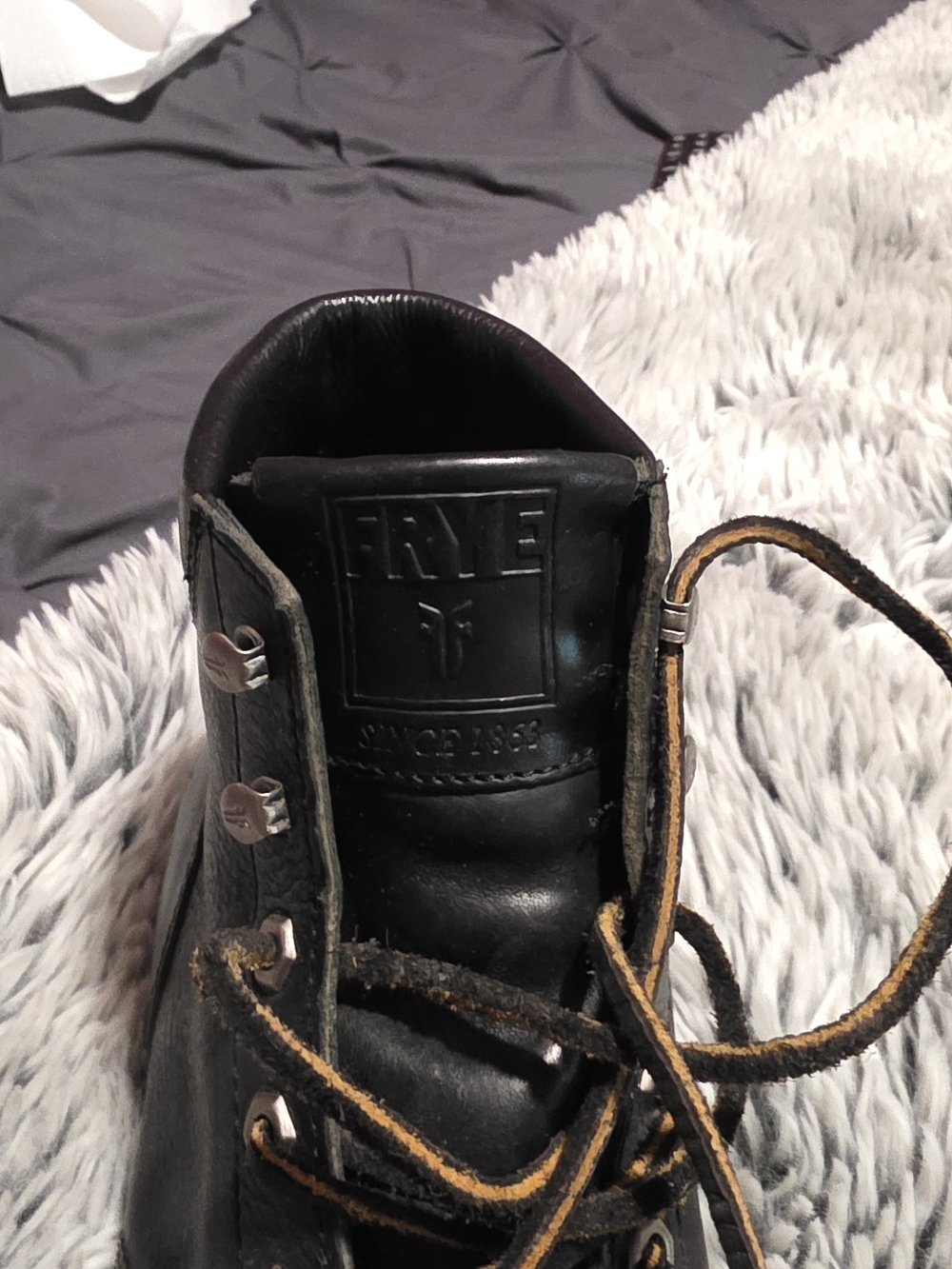 Frye Men’s Black Leather Lace-Up Boot